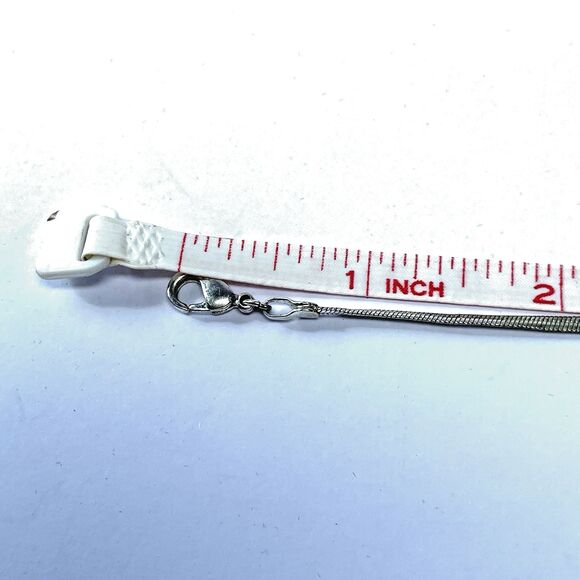 Signed Avon 2003 Faceted Pear Shaped Faux Glass Sapphire Silver Tone Necklace - Picture 15 of 16